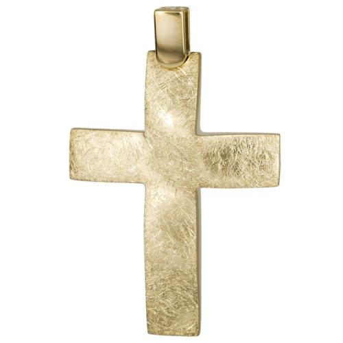 Σταυροί Βάπτισης - Αρραβώνα Χρυσός ματ σταυρός 14Κ 024803 024803 Ανδρικό Χρυσός 14 Καράτια