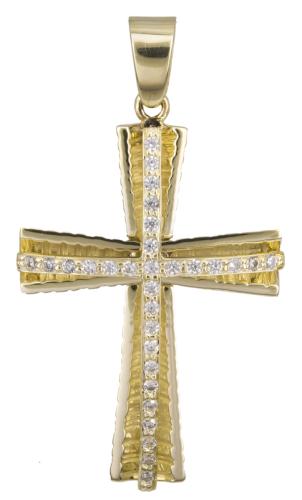Σταυροί Βάπτισης - Αρραβώνα Γυναικείος χρυσός σταυρός με πέτρες Κ14 022406 022406 Γυναικείο Χρυσός 14 Καράτια