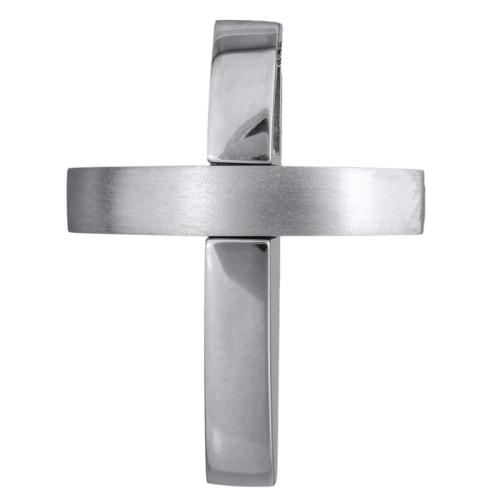 Σταυροί Βάπτισης - Αρραβώνα Λευκόχρυσος αντρικός σταυρός 14Κ 024559 024559 Ανδρικό Χρυσός 14 Καράτια