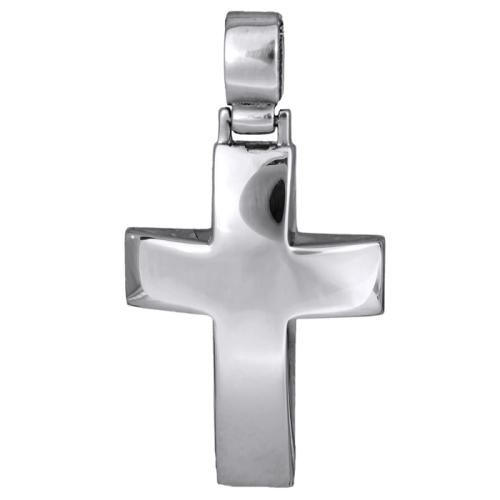 Σταυροί Βάπτισης - Αρραβώνα Λευκόχρυσος σταυρός Κ14 017125 017125 Ανδρικό Χρυσός 14 Καράτια