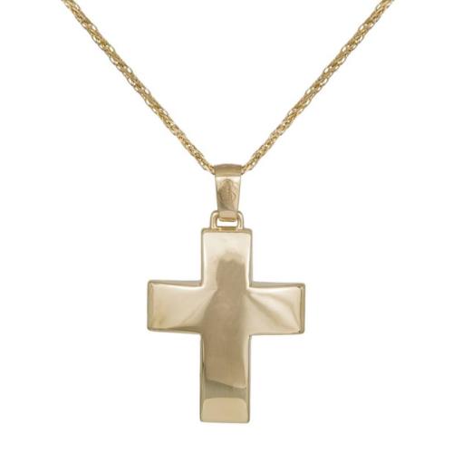 Βαπτιστικοί Σταυροί με Αλυσίδα Βαπτιστικός χρυσός σταυρός Κ14 με αλυσίδα 042233C 042233C Ανδρικό Χρυσός 14 Καράτια