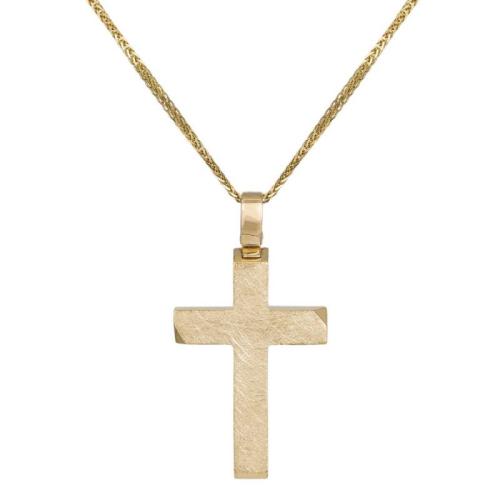 Βαπτιστικοί Σταυροί με Αλυσίδα Χρυσός σταυρός με αλυσίδα για αγόρι Κ14 041867C 041867C Ανδρικό Χρυσός 14 Καράτια