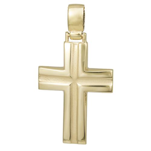 Σταυροί Βάπτισης - Αρραβώνα Χρυσός σταυρός Κ9 λούκι ματ 031450 031450 Ανδρικό Χρυσός 9 Καράτια