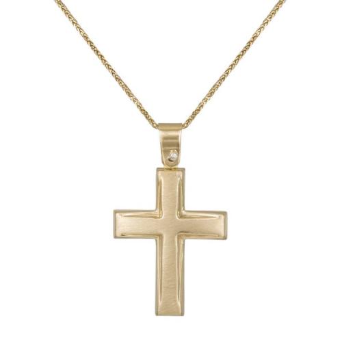 Βαπτιστικοί Σταυροί με Αλυσίδα Χρυσός ανδρικός σταυρός ματ ζαγρέ Κ9 με αλυσίδα 041979C 041979C Ανδρικό Χρυσός 9 Καράτια
