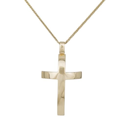 Βαπτιστικοί Σταυροί με Αλυσίδα Χρυσός ανδρικός σταυρός πομπέ με αλυσίδα Κ14 040450C 040450C Ανδρικό Χρυσός 14 Καράτια