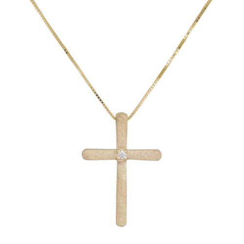 Βαπτιστικοί Σταυροί με Αλυσίδα Χρυσός γυναικείος σταυρός με αλυσίδα Κ14 ζαγρέ 043089C 043089C Γυναικείο Χρυσός 14 Καράτια