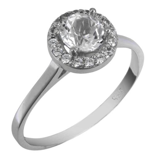 Γυναικείο δαχτυλίδι ροζέτα από λευκόχρυσο Κ14 025761 025761 Χρυσός 14 Καράτια