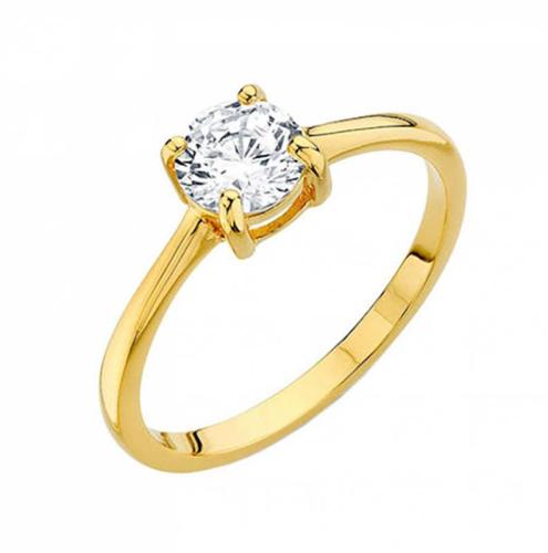 Μονόπετρο επίχρυσο δαχτυλίδι Vogue 925 με ζιργκόν 1554101 1554101 Ασήμι