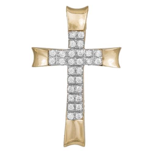 Σταυροί Βάπτισης - Αρραβώνα Γυναικείος σταυρός με ζιργκόν Κ14 036569 036569 Γυναικείο Χρυσός 14 Καράτια