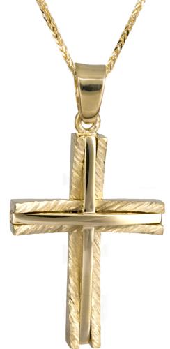 Βαπτιστικοί Σταυροί με Αλυσίδα Ανδρικός σταυρός με αλυσίδα 14Κ C022042 022042C Ανδρικό Χρυσός 14 Καράτια