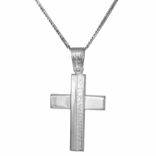 Βαπτιστικοί Σταυροί με Αλυσίδα Βαπτιστικός σταυρός διπλής όψης 9Κ με αλυσίδα 033701C 033701C Ανδρικό Χρυσός 9 Καράτια