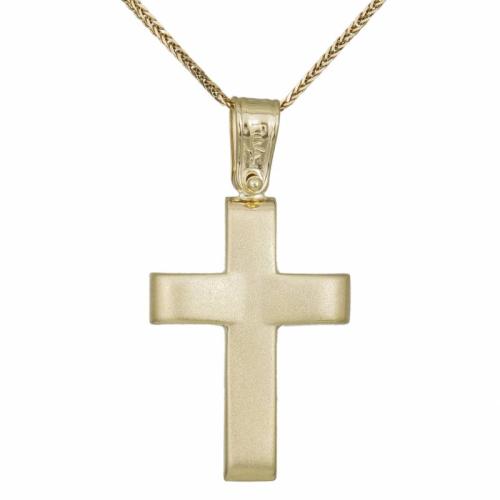 Βαπτιστικοί Σταυροί με Αλυσίδα Βαπτιστικός σταυρός για αγοράκι 9Κ με αλυσίδα 033706C 033706C Ανδρικό Χρυσός 9 Καράτια