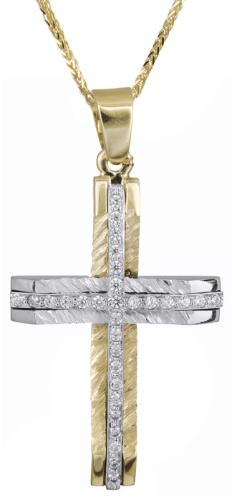 Βαπτιστικοί Σταυροί με Αλυσίδα Βαπτιστικός σταυρός για κορίτσι με αλυσίδα Κ14 C021367 021367C Γυναικείο Χρυσός 14 Καράτια