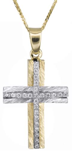 Βαπτιστικοί Σταυροί με Αλυσίδα Σταυρός βάπτισης για κορίτσι με καδένα 14Κ C021366 021366C Γυναικείο Χρυσός 14 Καράτια