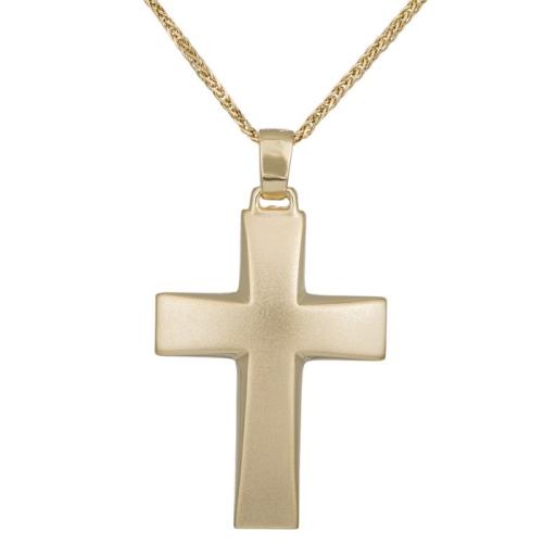 Βαπτιστικοί Σταυροί με Αλυσίδα Ανδρικός σταυρός με αλυσίδα Κ14 σε ματ 036148C 036148C Ανδρικό Χρυσός 14 Καράτια