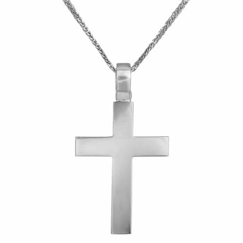 Βαπτιστικοί Σταυροί με Αλυσίδα Ανδρικός σταυρός με αλυσίδα σε λευκόχρυσο Κ18 036186C 036186C Ανδρικό Χρυσός 18 Καράτια