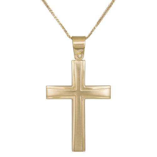 Βαπτιστικοί Σταυροί με Αλυσίδα Χρυσός ανδρικός σταυρός με αλυσίδα 14 καρατίων 038451C 038451C Ανδρικό Χρυσός 14 Καράτια