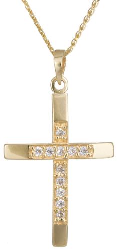 Βαπτιστικοί Σταυροί με Αλυσίδα Χρυσός σταυρός με αλυσίδα Κ14 C012922 012922C Γυναικείο Χρυσός 14 Καράτια