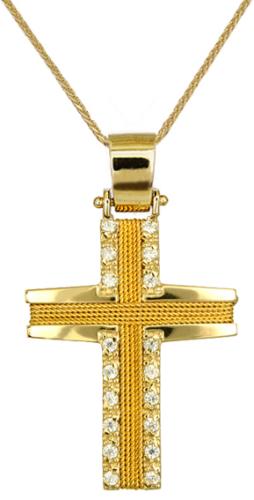 Βαπτιστικοί Σταυροί με Αλυσίδα ΧΡΥΣΟΙ ΣΤΑΥΡΟΙ ONLINE C016570 016570C Γυναικείο Χρυσός 14 Καράτια