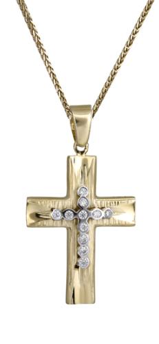 Βαπτιστικοί Σταυροί με Αλυσίδα Γυναικείος σταυρός 14Κ C017925 017925C Γυναικείο Χρυσός 14 Καράτια