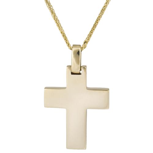 Βαπτιστικοί Σταυροί με Αλυσίδα Αντρικός σταυρός Κ14 με αλυσίδα 026317C 026317C Ανδρικό Χρυσός 14 Καράτια