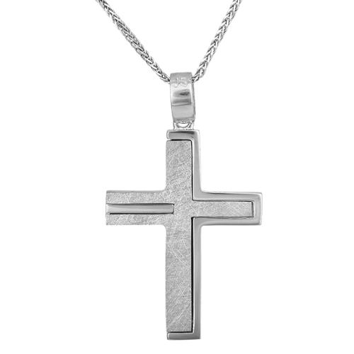 Βαπτιστικοί Σταυροί με Αλυσίδα Αντρικός σταυρός με αλυσίδα Κ14 ματ 028547C 028547C Ανδρικό Χρυσός 14 Καράτια