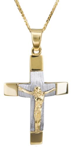 Βαπτιστικοί Σταυροί με Αλυσίδα Αντρικός σταυρός με τον Εσταυρωμένο Κ14 C022817 022817C Ανδρικό Χρυσός 14 Καράτια