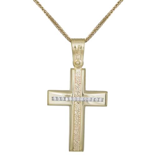 Βαπτιστικοί Σταυροί με Αλυσίδα Βαπτιστικός σταυρός για κορίτσι Κ9 με αλυσίδα 033690C 033690C Γυναικείο Χρυσός 9 Καράτια