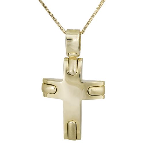 Βαπτιστικοί Σταυροί με Αλυσίδα Βαπτιστικός σταυρός Κ14 με αλυσίδα για αγόρι 028519C 028519C Ανδρικό Χρυσός 14 Καράτια