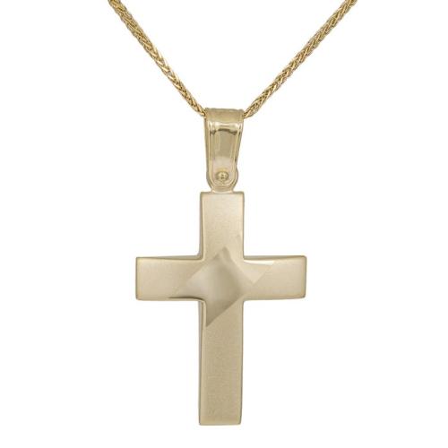 Βαπτιστικοί Σταυροί με Αλυσίδα Βαπτιστικός σταυρός με αλυσίδα Κ9 για αγοράκι 036143C 036143C Ανδρικό Χρυσός 9 Καράτια