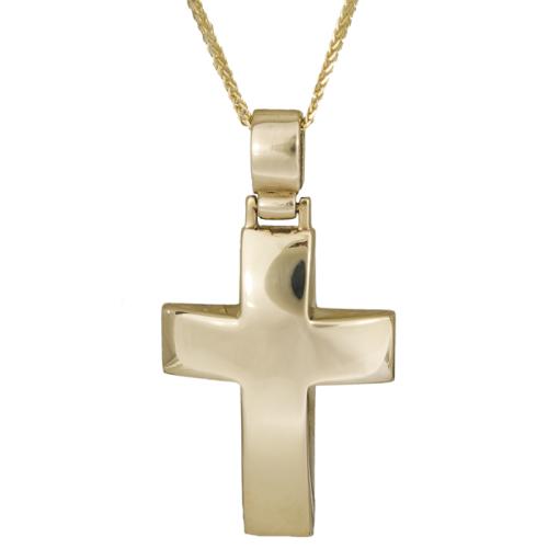 Βαπτιστικοί Σταυροί με Αλυσίδα Χρυσός Ανδρικός Σταυρός 007952C Ανδρικό Χρυσός 14 Καράτια