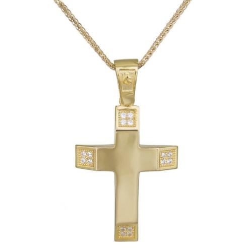 Βαπτιστικοί Σταυροί με Αλυσίδα Χρυσός γυναικείος σταυρός με αλυσίδα Κ14 037434C 037434C Γυναικείο Χρυσός 14 Καράτια