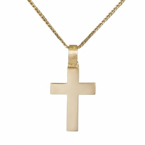 Βαπτιστικοί Σταυροί με Αλυσίδα Χρυσός σταυρός βάπτισης Κ14 με αλυσίδα 032733C 032733C Ανδρικό Χρυσός 14 Καράτια