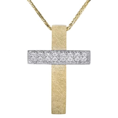 Βαπτιστικοί Σταυροί με Αλυσίδα Γυναικείος σταυρός Κ14 με αλυσίδα δίχρωμος 028571C 028571C Γυναικείο Χρυσός 14 Καράτια
