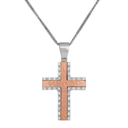 Βαπτιστικοί Σταυροί με Αλυσίδα Γυναικείος σταυρός με αλυσίδα 14Κ C012979 012979C Γυναικείο Χρυσός 14 Καράτια