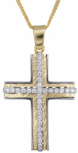 Βαπτιστικοί Σταυροί με Αλυσίδα Γυναικείος σταυρός με αλυσίδα Κ14 C023255 023255C Γυναικείο Χρυσός 14 Καράτια