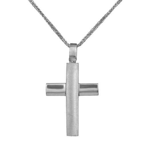 Βαπτιστικοί Σταυροί με Αλυσίδα Λευκόχρυσος σταυρός με αλυσίδα Κ14 για βάπτιση 034777C 034777C Ανδρικό Χρυσός 14 Καράτια