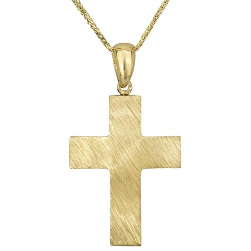 Βαπτιστικοί Σταυροί με Αλυσίδα Σταυρός βάπτισης Κ18 με αλυσίδα 026671C 026671C Ανδρικό Χρυσός 18 Καράτια