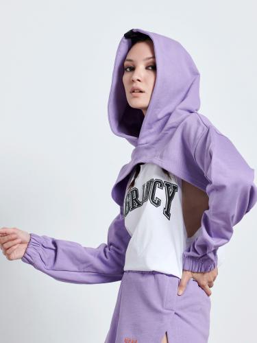 Lilac crop hoodie