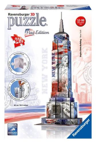 3D ΠΑΖΛ RAVENSBURGER EMPIRE STATE BUILDING 216ΤΕΜ FLAG EDITION