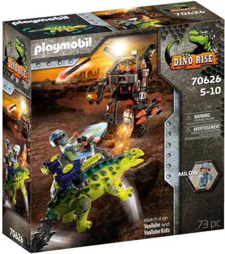 Playmobil Dino Rise Αγκυλόσαυρος Με Μαχητή Εναντίον Ρομπότ (70626)