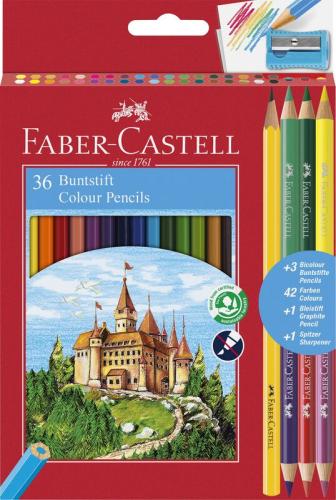 Faber Castell Ξυλομπογιές Κάστρο 36Τμχ+3Τμχ+Ξύστρα (12310816)