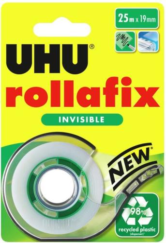 UHU Rollafix Αόρατη Κολλητική Ταινία 25mmx19mm & Βάση (35196)