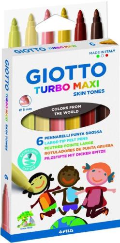 Giotto Μαρκαδόροι Χοντροί Turbo Maxi Skin Tones 6Τμχ (000527000)