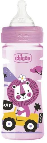 Chicco Μπιμπερό Πλαστικό WB Ροζ 250ml Θηλή Σιλικόνης (A60-28623-10)