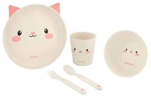 Kikkaboo Bamboo Σετ Φαγητού Pink Cat (31302040073)