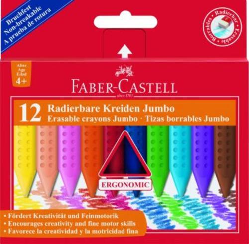 Faber Castell Κηρομπογιές Grip Erasable 12Τμχ (12307620)