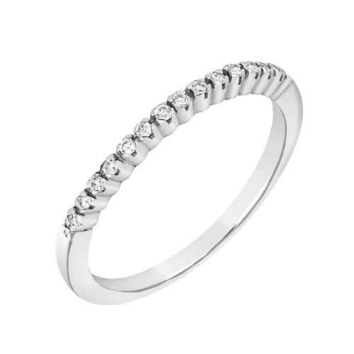 Δαχτυλίδι Μισόβερο με Διαμάντια Λευκόχρυσος Κ18 - 17008