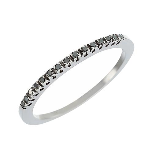 Δαχτυλίδι Μισόβερο με Μαύρα Διαμάντια Λευκόχρυσος Κ18 - 91151BL