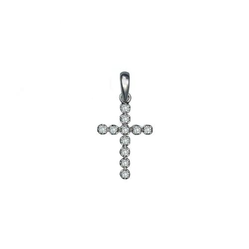 Σταυρός με Διαμάντια Λευκόχρυσος Κ18 - 07096